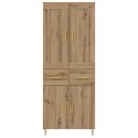 VidaXL Highboard Remeselný dub 69,5 x 34 x 180 cm Kompozitné drevo