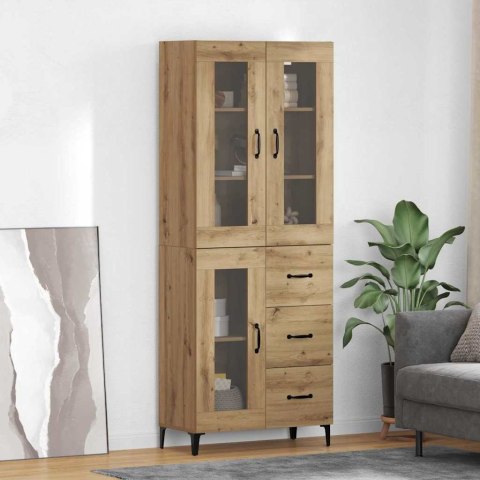 VidaXL Highboard Remeselný dub 69,5 x 34 x 180 cm Kompozitné drevo