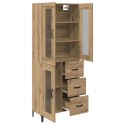 VidaXL Highboard Remeselný dub 69,5 x 34 x 180 cm Kompozitné drevo