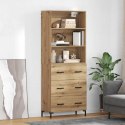 VidaXL Highboard Remeselný dub 69,5 x 34 x 180 cm Kompozitné drevo