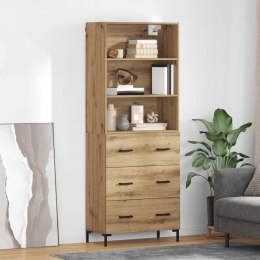 VidaXL Highboard Remeselný dub 69,5 x 34 x 180 cm Kompozitné drevo