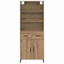 VidaXL Highboard Remeselný dub 69,5 x 34 x 180 cm Kompozitné drevo