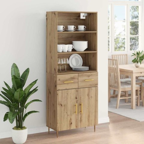 VidaXL Highboard Remeselný dub 69,5 x 34 x 180 cm Kompozitné drevo
