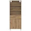 VidaXL Highboard Remeselný dub 69,5 x 34 x 180 cm Kompozitné drevo