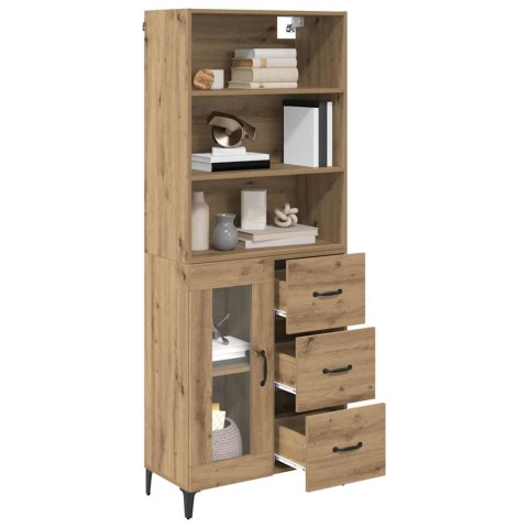 VidaXL Highboard Remeselný dub 69,5 x 34 x 180 cm Kompozitné drevo