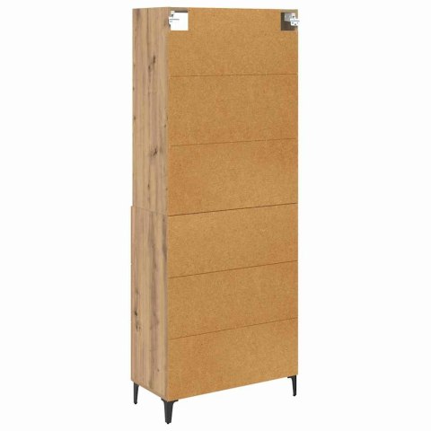 VidaXL Highboard Remeselný dub 69,5 x 34 x 180 cm Kompozitné drevo
