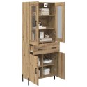 VidaXL Highboard Remeselný dub 69,5 x 34 x 180 cm Kompozitné drevo