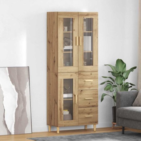 VidaXL Highboard Remeselný dub 69,5 x 34 x 180 cm Kompozitné drevo