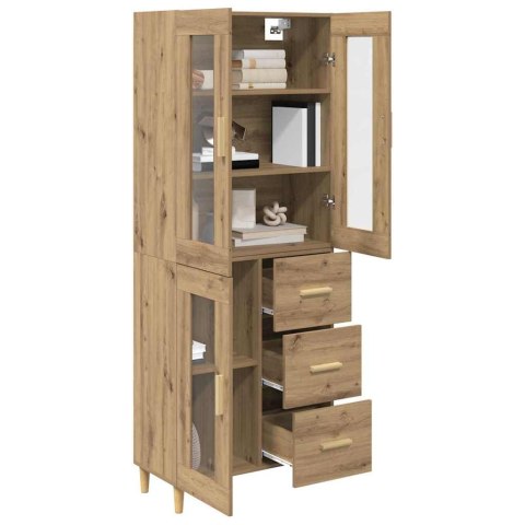 VidaXL Highboard Remeselný dub 69,5 x 34 x 180 cm Kompozitné drevo