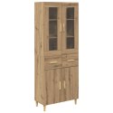 VidaXL Highboard Remeselný dub 69,5 x 34 x 180 cm Kompozitné drevo