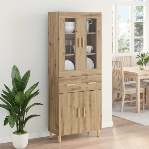 VidaXL Highboard Remeselný dub 69,5 x 34 x 180 cm Kompozitné drevo