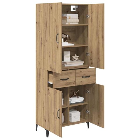 VidaXL Highboard Remeselný dub 69,5 x 34 x 180 cm Kompozitné drevo