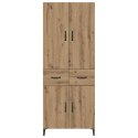 VidaXL Highboard Remeselný dub 69,5 x 34 x 180 cm Kompozitné drevo