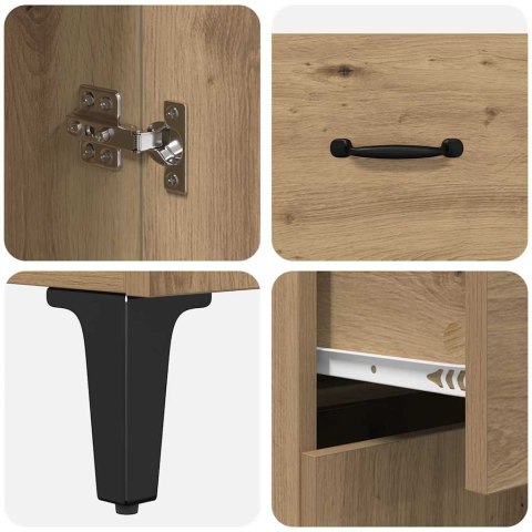 VidaXL Highboard Remeselný dub 69,5 x 34 x 180 cm Kompozitné drevo