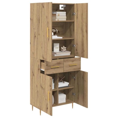 VidaXL Highboard Remeselný dub 69,5 x 34 x 180 cm Kompozitné drevo