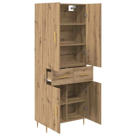 VidaXL Highboard Remeselný dub 69,5 x 34 x 180 cm Kompozitné drevo