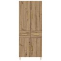 VidaXL Highboard Remeselný dub 69,5 x 34 x 180 cm Kompozitné drevo