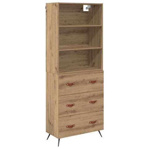 VidaXL Highboard Remeselný dub 69,5 x 34 x 180 cm Kompozitné drevo