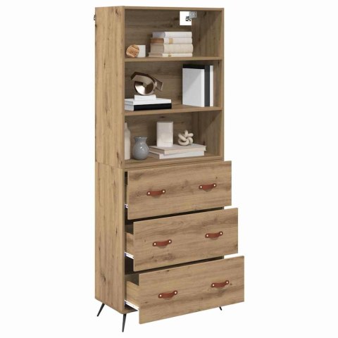 VidaXL Highboard Remeselný dub 69,5 x 34 x 180 cm Kompozitné drevo