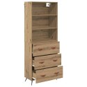 VidaXL Highboard Remeselný dub 69,5 x 34 x 180 cm Kompozitné drevo