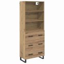 VidaXL Highboard Remeselný dub 69,5 x 34 x 180 cm Kompozitné drevo