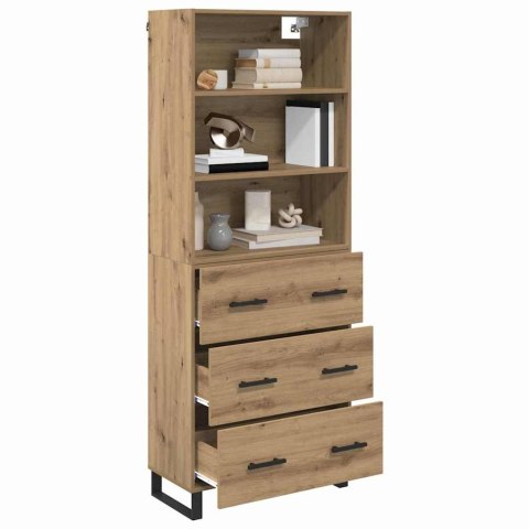 VidaXL Highboard Remeselný dub 69,5 x 34 x 180 cm Kompozitné drevo