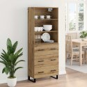 VidaXL Highboard Remeselný dub 69,5 x 34 x 180 cm Kompozitné drevo