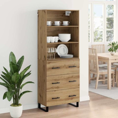 VidaXL Highboard Remeselný dub 69,5 x 34 x 180 cm Kompozitné drevo