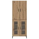 VidaXL Highboard Remeselný dub 69,5 x 34 x 180 cm Kompozitné drevo