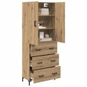 VidaXL Highboard Remeselný dub 69,5 x 34 x 180 cm Kompozitné drevo