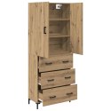 VidaXL Highboard Remeselný dub 69,5 x 34 x 180 cm Kompozitné drevo