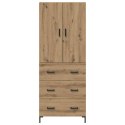 VidaXL Highboard Remeselný dub 69,5 x 34 x 180 cm Kompozitné drevo