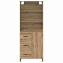 VidaXL Highboard Remeselný dub 69,5 x 34 x 180 cm Kompozitné drevo