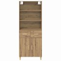 VidaXL Highboard Remeselný dub 69,5 x 34 x 180 cm Kompozitné drevo