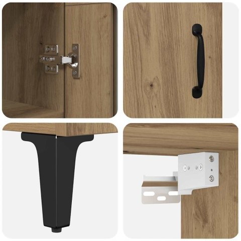 VidaXL Highboard Remeselný dub 69,5 x 34 x 180 cm Kompozitné drevo