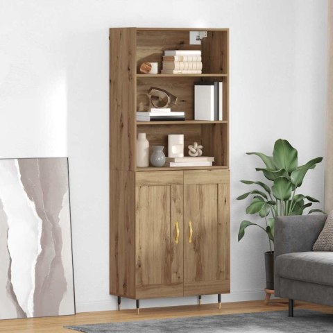 VidaXL Highboard Remeselný dub 69,5 x 34 x 180 cm Kompozitné drevo