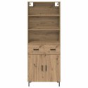 VidaXL Highboard Remeselný dub 69,5 x 34 x 180 cm Kompozitné drevo