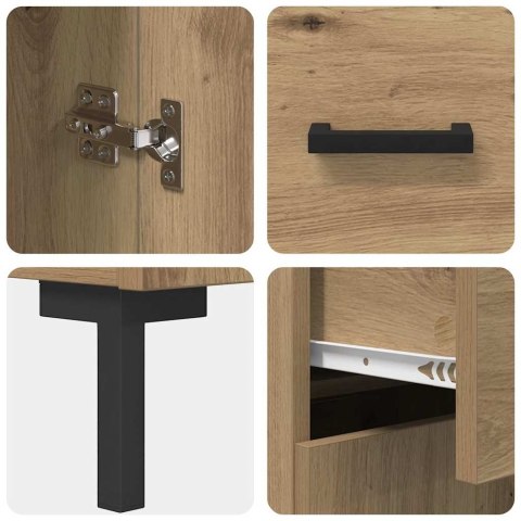 VidaXL Highboard Remeselný dub 69,5 x 34 x 180 cm Kompozitné drevo