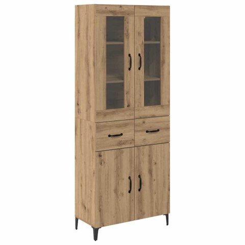 VidaXL Highboard Remeselný dub 69,5 x 34 x 180 cm Kompozitné drevo