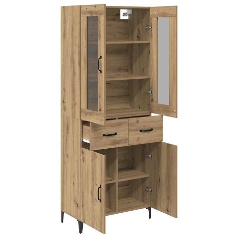 VidaXL Highboard Remeselný dub 69,5 x 34 x 180 cm Kompozitné drevo