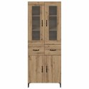 VidaXL Highboard Remeselný dub 69,5 x 34 x 180 cm Kompozitné drevo