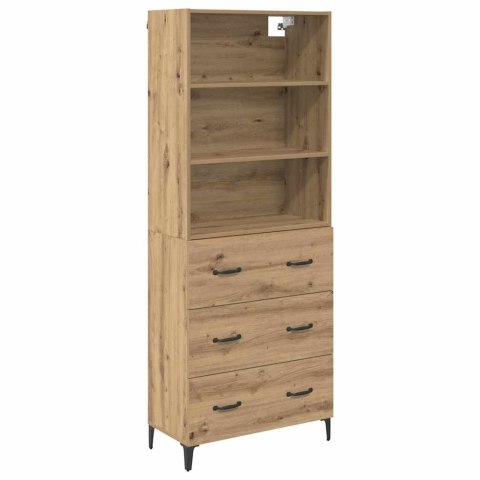 VidaXL Highboard Remeselný dub 69,5 x 34 x 180 cm Kompozitné drevo
