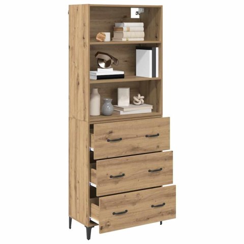 VidaXL Highboard Remeselný dub 69,5 x 34 x 180 cm Kompozitné drevo
