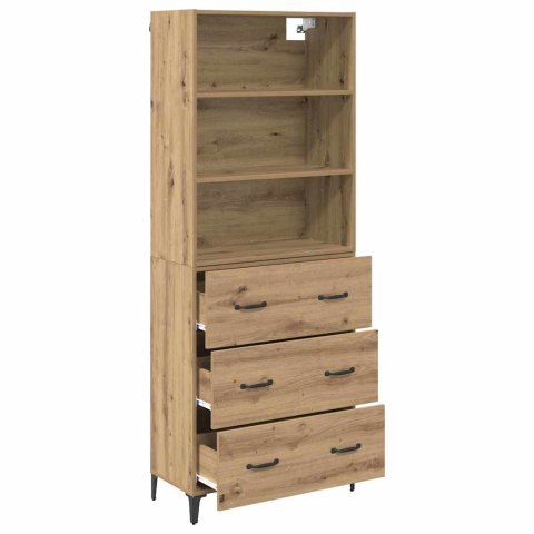 VidaXL Highboard Remeselný dub 69,5 x 34 x 180 cm Kompozitné drevo