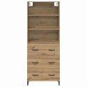 VidaXL Highboard Remeselný dub 69,5 x 34 x 180 cm Kompozitné drevo