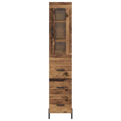 VidaXL Highboard Staré drevo 34,5 x 34 x 180 cm Kompozitné drevo