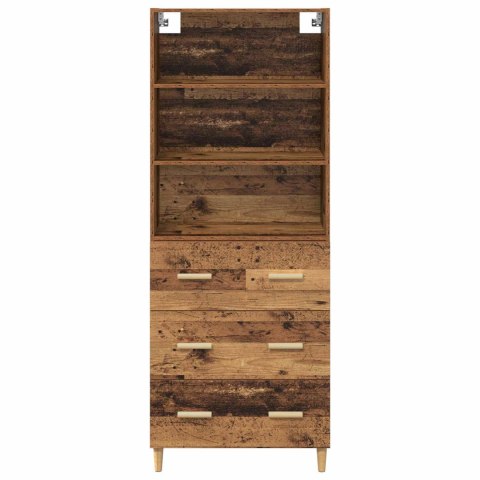 VidaXL Highboard Staré drevo 69,5 x 32,5 x 180 cm Kompozitné drevo