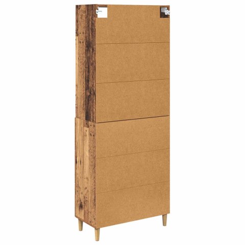 VidaXL Highboard Staré drevo 69,5 x 32,5 x 180 cm Kompozitné drevo