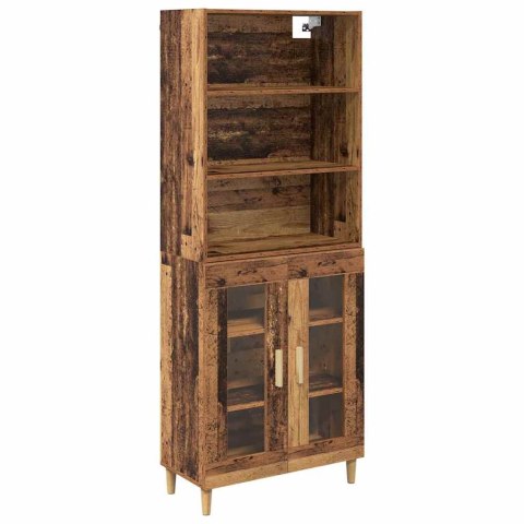 VidaXL Highboard Staré drevo 69,5 x 32,5 x 180 cm Kompozitné drevo