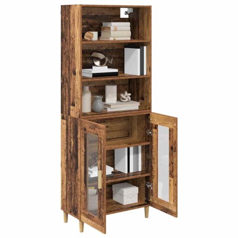 VidaXL Highboard Staré drevo 69,5 x 32,5 x 180 cm Kompozitné drevo